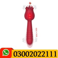 Rose Tongue Toy With Thrusting Wand Vibrator